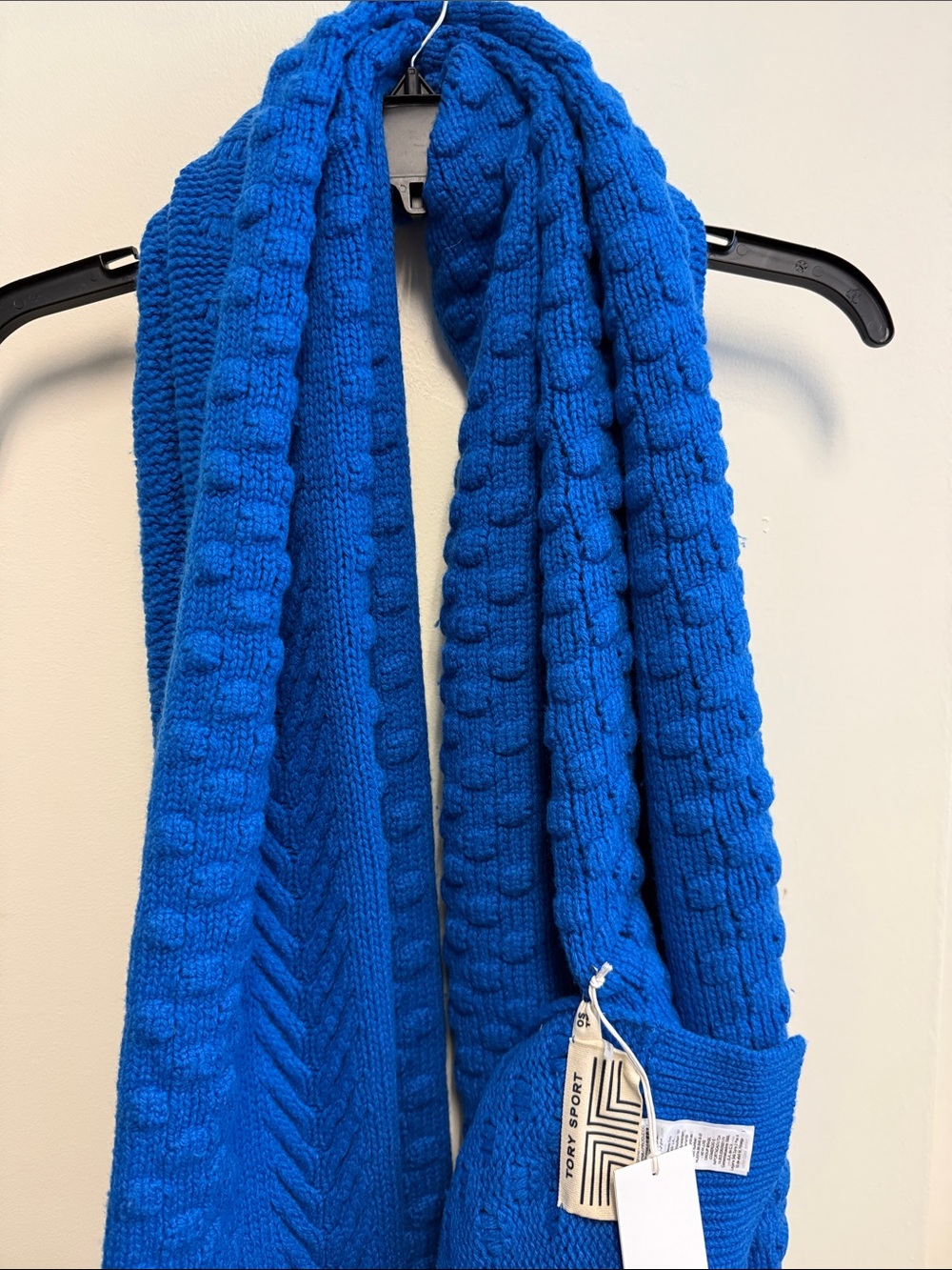 Tory Sport Cable Knit Scarf in Royal Blue